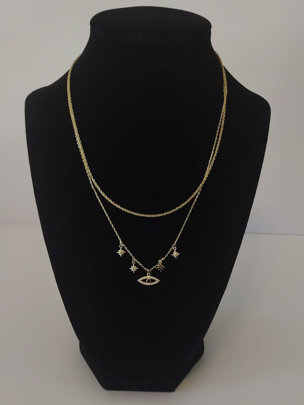 Anna & Ava Gold Layered Star & Evil Eye Pendant Necklace - Women Jewelry